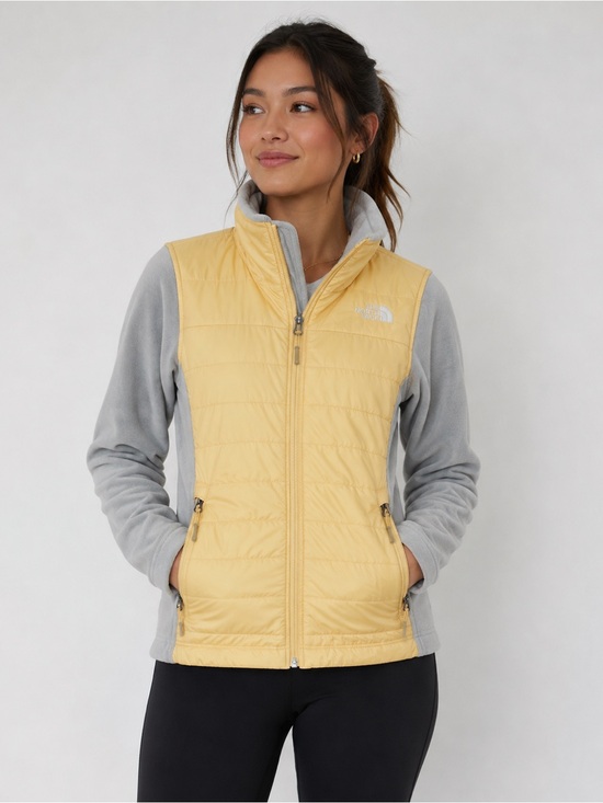 The North Face Jackets & Blazers - The North Face Women’s XS Yellow Grey Hybrid Fleece Insulated Jacket